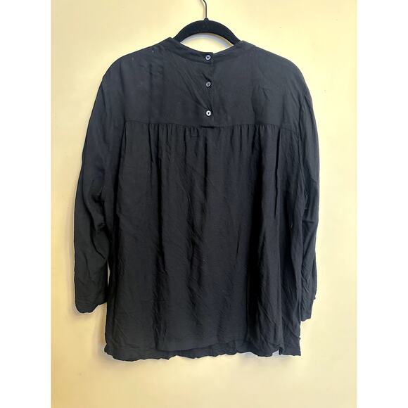 Old Navy Black Boho Embroidered Long Sleeve Blouse Women’s XL - Picture 5 of 5